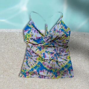 Jessica Simpson Tankini Top Spritz Multi Large